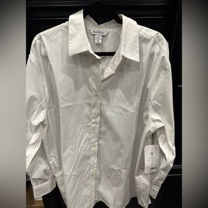 NWT Athleta White XL Poplin Top